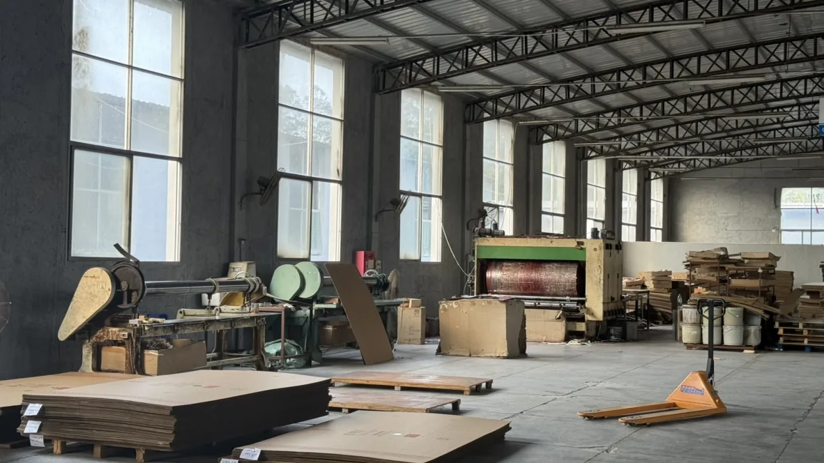 Processing equipment and cardboard beside a window