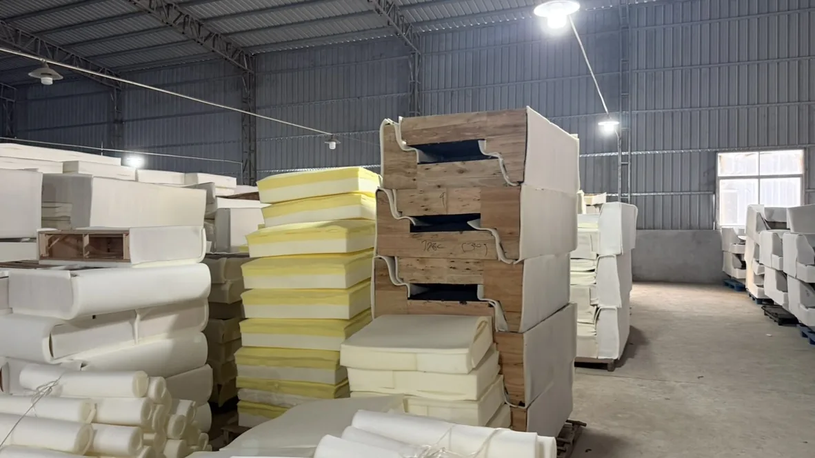 Foam sheets and foam-covered furniture frames